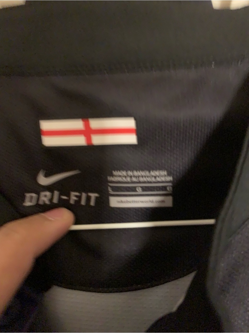 Nike Black & Navy Dri-FIT Football Jersey with Flag Detail - Picture 2 of 3